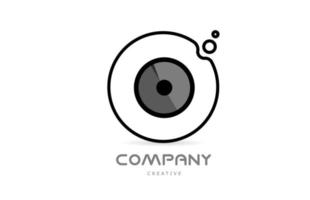 o ícone do logotipo da letra do alfabeto geométrico preto e branco com círculo. modelo criativo para empresa e negócios vetor