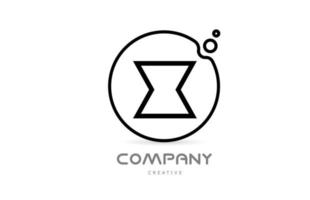 letra geométrica x ícone do logotipo do alfabeto com círculo e bolhas. modelo criativo para negócios e empresa vetor