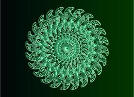 desenho de mandala verde ornamental, floral e abstrato vetor