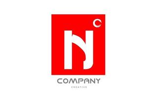 design de ícone do logotipo da letra do alfabeto n vermelho com letras de estilo japonês. modelo criativo para negócios e empresa vetor