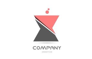 x ícone do logotipo da letra do alfabeto geométrico de pontos rosa. modelo criativo para negócios e empresa vetor