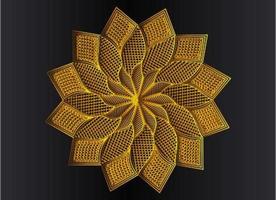 desenho de mandala de arabescos ornamentais dourados, florais e abstratos vetor