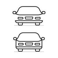 ícone de vetor plano de carro definido com cor preto e branco, ilustração isolada, silhueta para web e aplicativos móveis