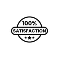 distintivo de ícone de emblema de garantia de 100 satisfações vetor