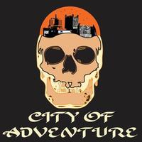 nova camiseta city of adventure print vetor
