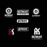 design de logotipo ak e logotipo de carta ak moderno vetor
