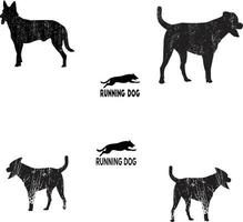 conjunto de silhuetas de animais detalhadas de um cão de estimação vetor