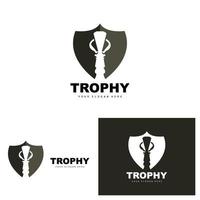 logotipo do troféu do campeonato, design de troféu vencedor do prêmio campeão, modelo de ícone vetorial vetor