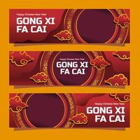 banner gong xi fa cai do ano novo chinês vetor