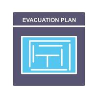 ícone de vetor de plano de evacuação