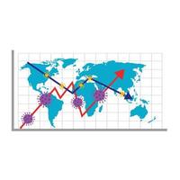 infográfico de variação do mercado de ações por covid 19 vetor