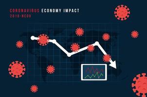 infográfico do impacto da economia por covid 19 vetor
