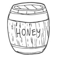 vetor de linha de barril de mel doodle ícone simples