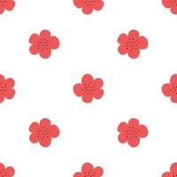 padrão floral vetor sem costura com flores. flora da primavera. estilo infantil simples desenhado à mão. muito ditsy para tecido, têxtil, papel de parede. papel digital em fundo branco