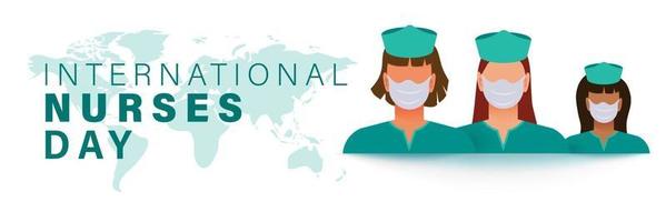 dia internacional do enfermeiro. 12 de maio. cartão, banner, pôster, design de plano de fundo. ilustração vetorial.