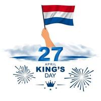 27 de abril dia do rei. aniversário do rei na Holanda. cartão, banner, pôster, design de plano de fundo. ilustração vetorial.