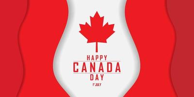 1 de julho. Feliz dia do Canadá. corte de papel, cartão, banner, pôster, design de plano de fundo. ilustração vetorial. vetor