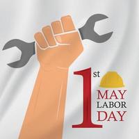 1º de maio é o dia do trabalho e da solidariedade. cartão, banner, pôster, design de plano de fundo. ilustração vetorial. vetor