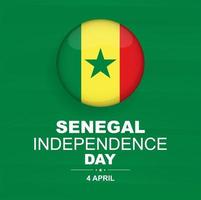 4 de abril dia da independência do senegal. cartão, banner, pôster, design de plano de fundo. ilustração vetorial. vetor