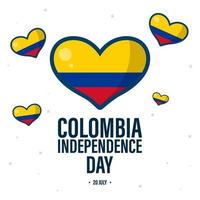 20 de julho, dia da independência da Colômbia. corte de papel, cartão, banner, pôster, design de plano de fundo. ilustração vetorial.