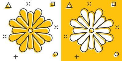 ícone de folha de flor em estilo cômico. magnólia, ilustração de desenho vetorial dália em fundo branco isolado. efeito de respingo de conceito de negócio de flor de planta. vetor