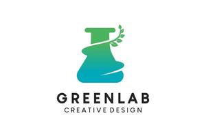 conceito criativo de design de logotipo de ícone de laboratório biológico verde vetor