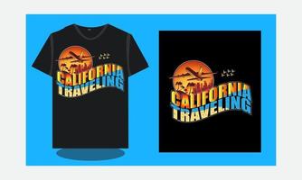 camiseta de verão design califórnia viagem arquivo eps dawonlod vetor