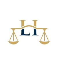 design de logotipo de escritório de advocacia de letra li para advogado, justiça, advogado, jurídico, serviço de advogado, escritório de advocacia, escala, escritório de advocacia, advogado de negócios corporativos vetor