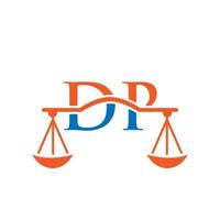 carta dp design de logotipo de escritório de advocacia para advogado, justiça, advogado, jurídico, serviço de advogado, escritório de advocacia, escala, escritório de advocacia, advogado de negócios corporativos vetor