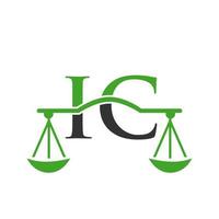 design de logotipo de escritório de advocacia de letra ic para advogado, justiça, advogado, jurídico, serviço de advogado, escritório de advocacia, escala, escritório de advocacia, advogado de negócios corporativos vetor