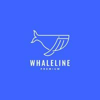 baleia jubarte peixe criatura oceano gigante biota marinha arte de linha mínimo design de logotipo modelo de ilustração de ícone vetorial vetor