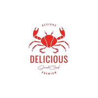 caranguejo peekytoe delicioso design de logotipo de criatura de frutos do mar modelo de ilustração de ícone vetorial vetor