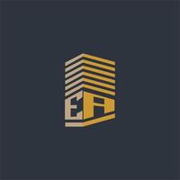 ideias iniciais de logotipo imobiliário com monograma ea vetor