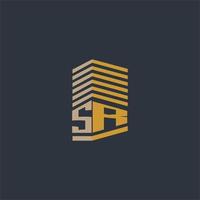 idéias de logotipo imobiliário monograma inicial sr vetor