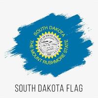 modelo de design de bandeira de vetor de grunge do estado dos eua dakota do sul