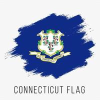 modelo de design de bandeira de vetor grunge do estado de eua connecticut