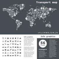 mapa feito de transporte. uma ilustração vetorial vetor