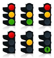 ícones dos semáforos da cidade. uma ilustração vetorial vetor