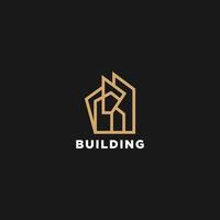 design de logotipo imobiliário. vetor de casa e construção