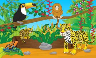 animais da floresta amazônica, ilustração, vetor, eps10, editável
