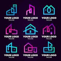 coleção de logotipo de empresa de construção moderna vetor