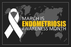 ilustração vetorial sobre o tema do mês de conscientização da endometriose observado todos os anos durante o mês de março. vetor