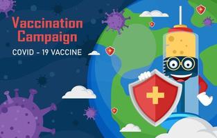conceito de campanha de vacinação covid 19 vetor