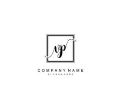 monograma de beleza vp inicial e design de logotipo elegante, logotipo de caligrafia da assinatura inicial, casamento, moda, floral e botânico com modelo criativo. vetor