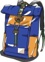 design de vetor de mochila de bolsa azul de ilustração