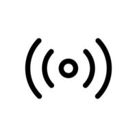 linha de ícone de onda de rádio isolada no fundo branco. ícone liso preto fino no estilo de contorno moderno. símbolo linear e curso editável. ilustração vetorial de traço perfeito simples e pixel vetor