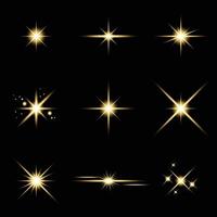 conjunto de efeito de luz cintilante de estrela de brilho vetor