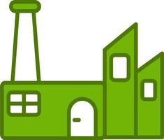 ícone de vetor de fábrica sustentável