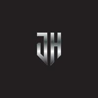 logotipo jh, logotipo de metal, logotipo de prata, monograma, vetor