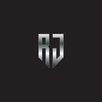 logotipo rj, logotipo de metal, logotipo de prata, monograma, vetor